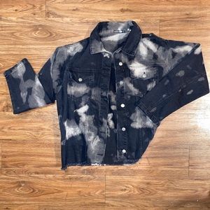 Black Acid Denim Jacket